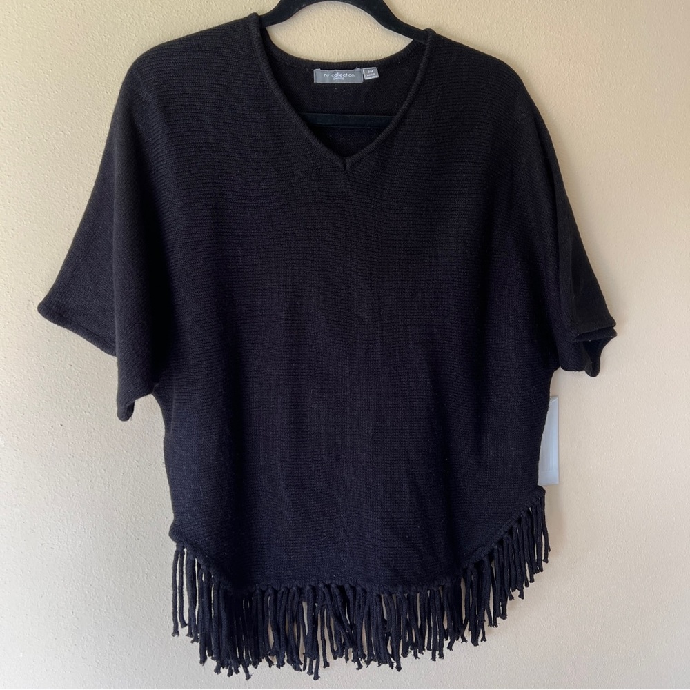 NY Collection Classic Fringe Sweater - Size MP